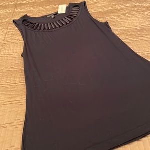 NWT Banana Republic top, black sleeveless, rayon blend, M